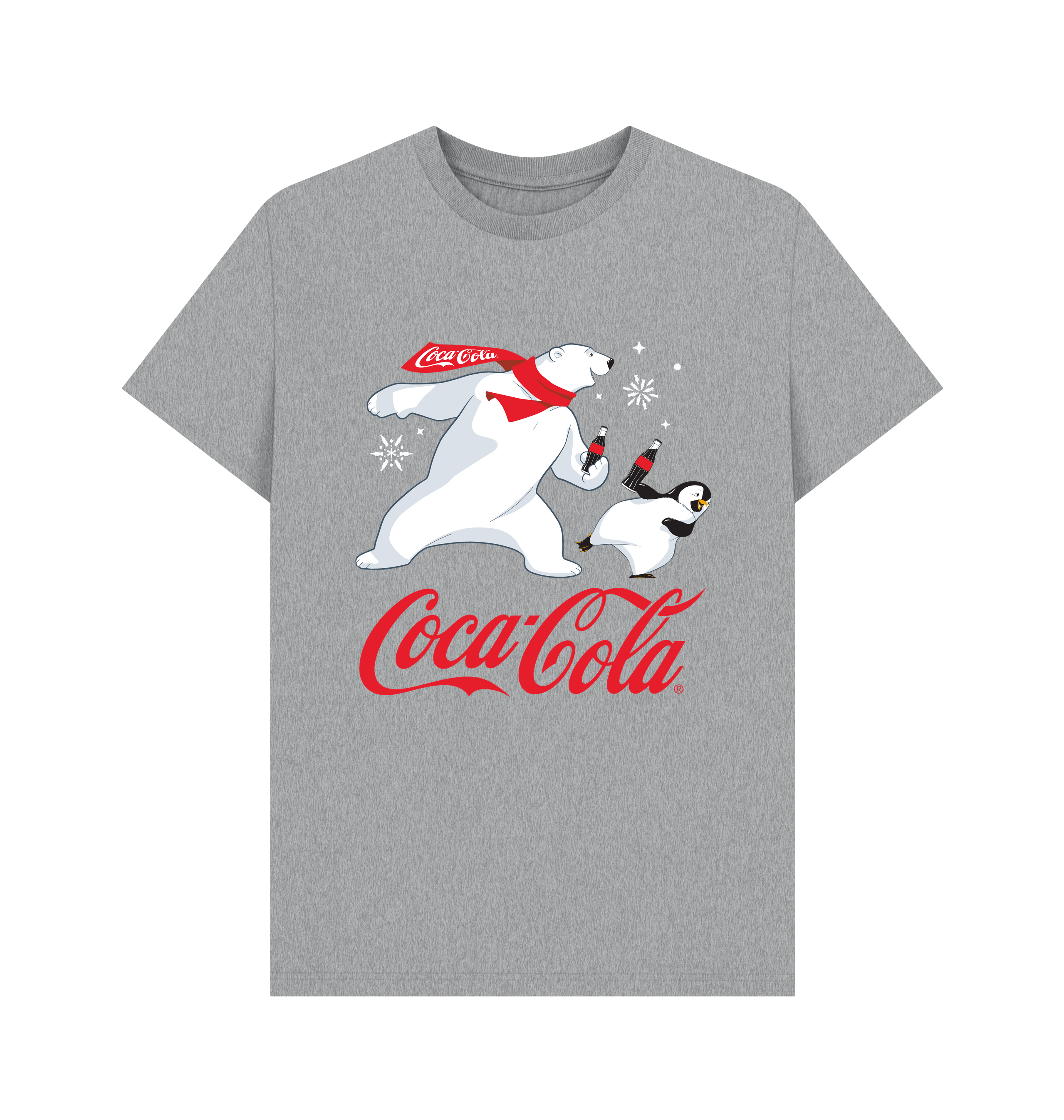 PREMIUM OFFICIAL Coca Cola Bear Heather Grey T-Shirt - Bild 2 von 3