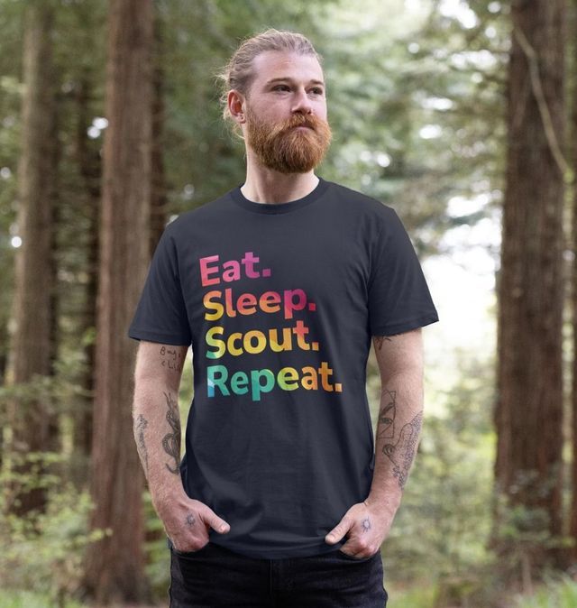 Eat Sleep Scout Repeat rainbow Womens T-shirt Funny 