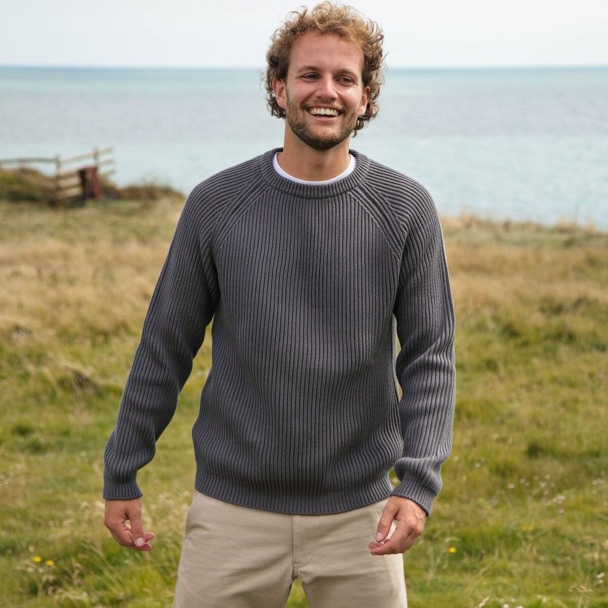 Men's Knit Jumper | Ribbed Cotton Sweater | Rapanui