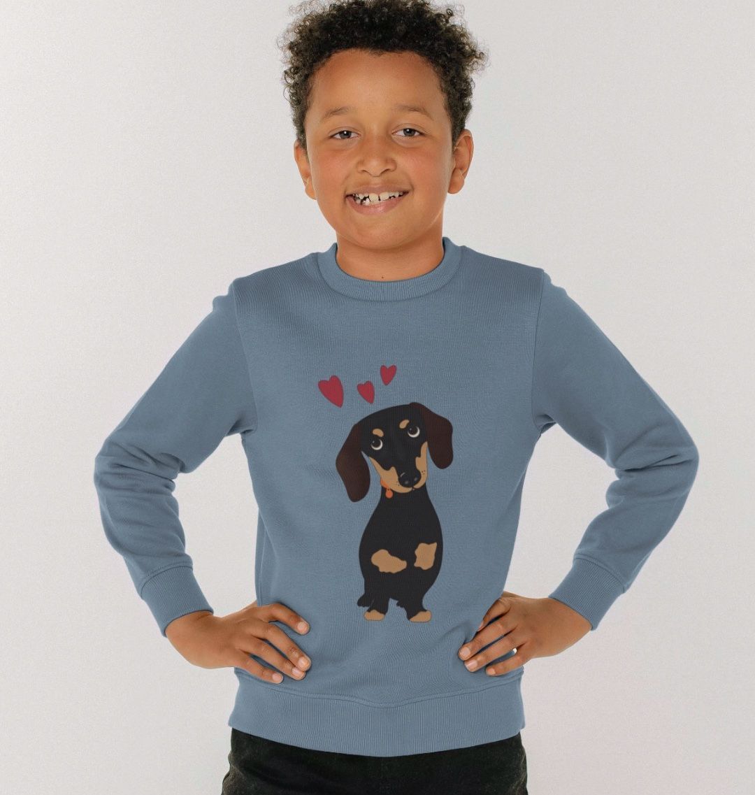Dachshund Sausage Dog organic cotton jumper for kids