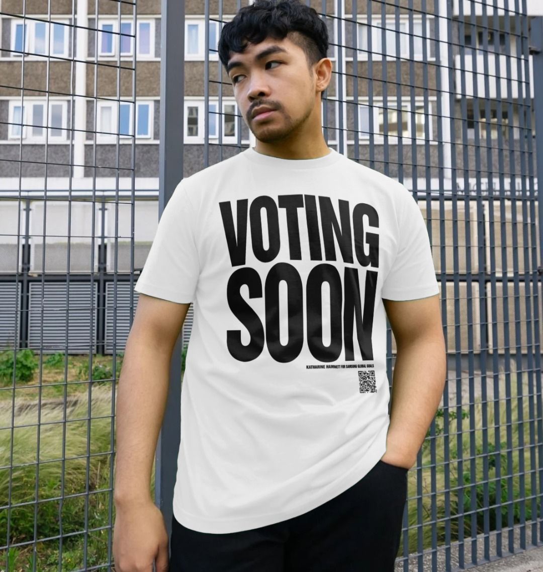 Voting Soon Print Slogan T-shirt