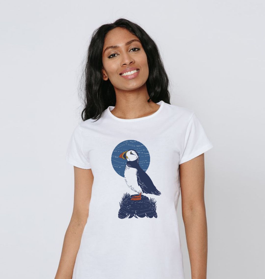 Puffin T Shirt Women s Crew Neck Animal T Shirt