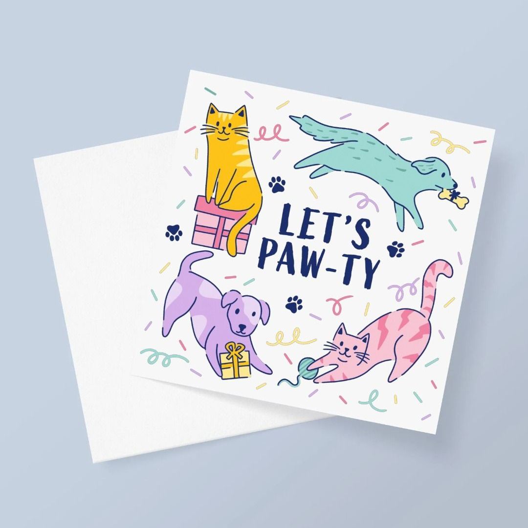 Lets Get This Paw-Ty Started Cat Birthday T Shirt
