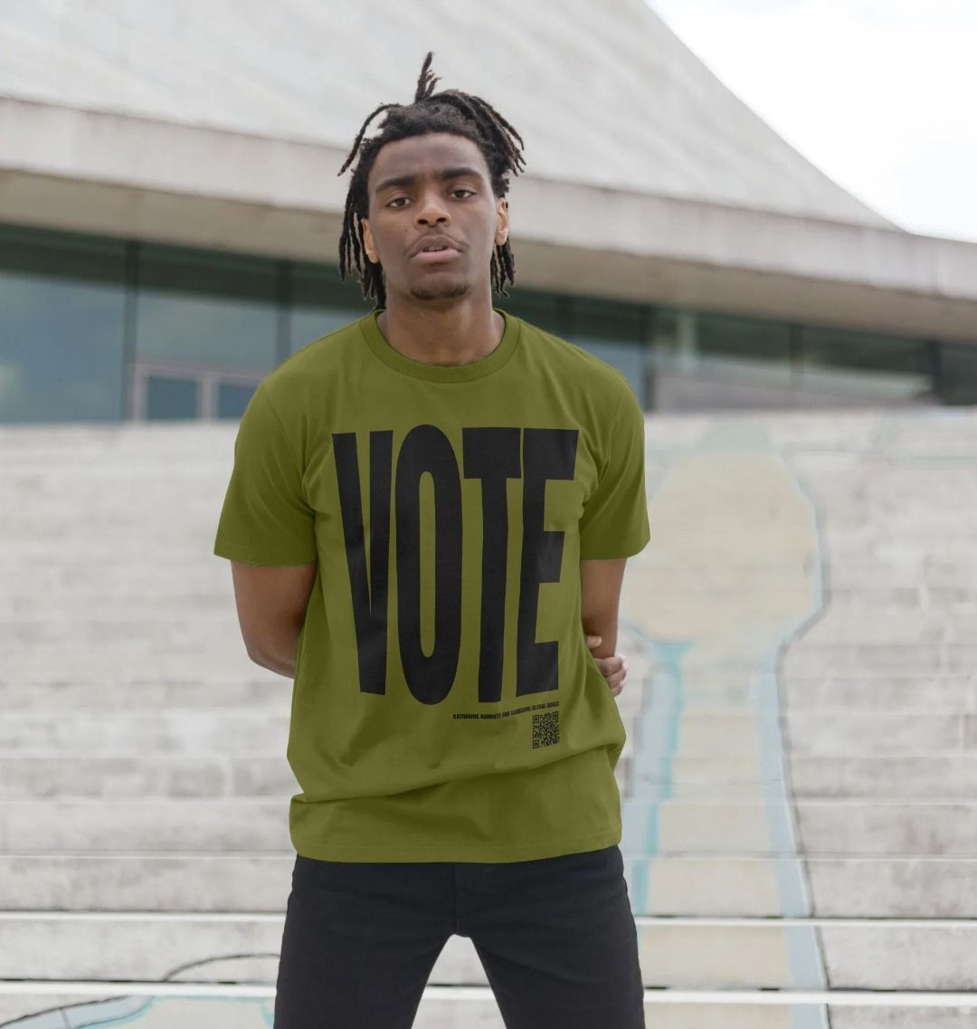 Vote Black Print Slogan T shirt