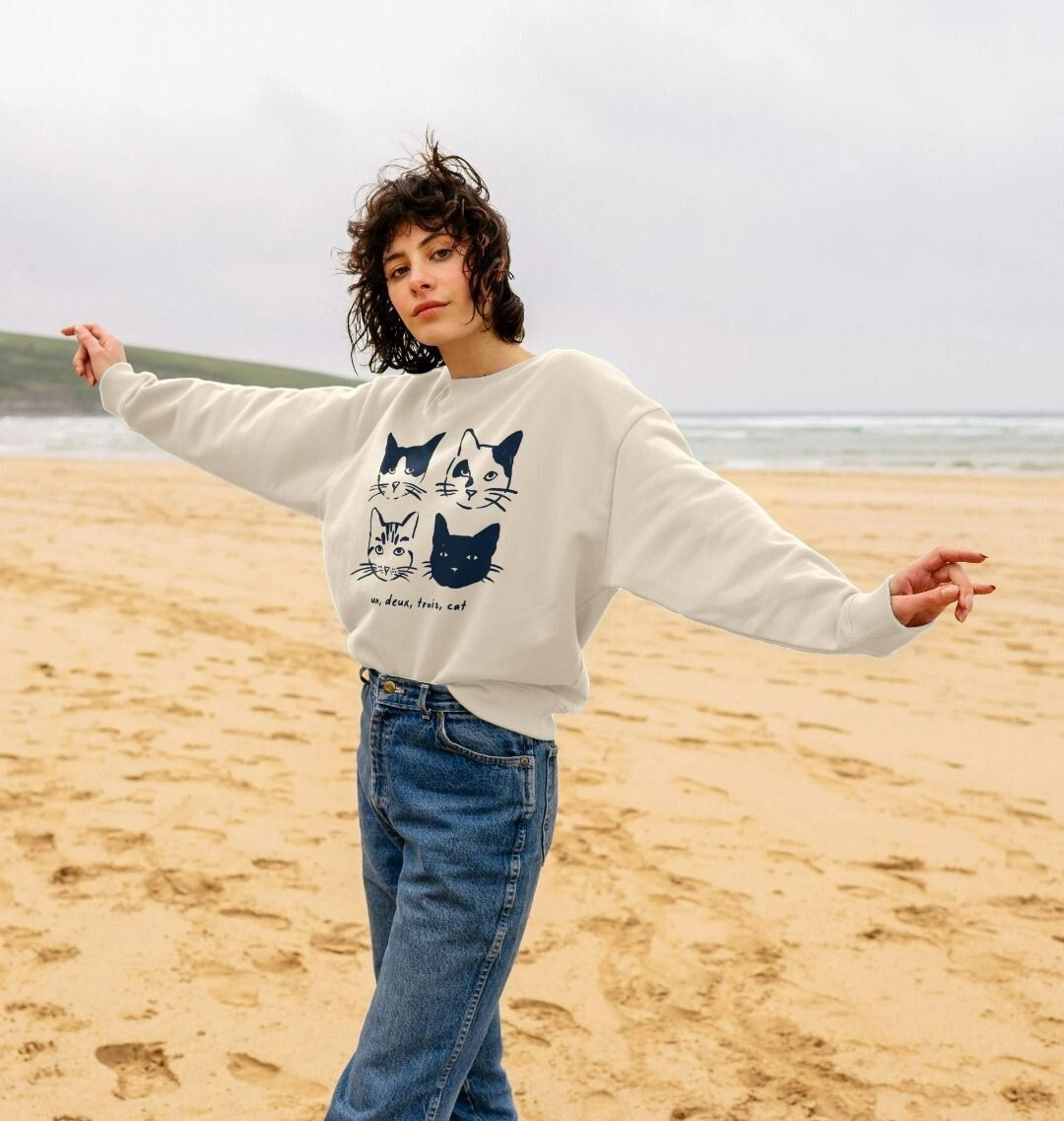 Un Deux Trois Cat Oversized Jumper