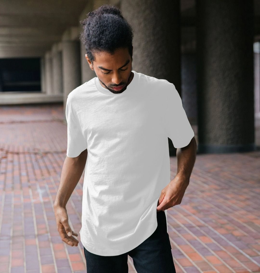 Plain white clearance longline t shirt