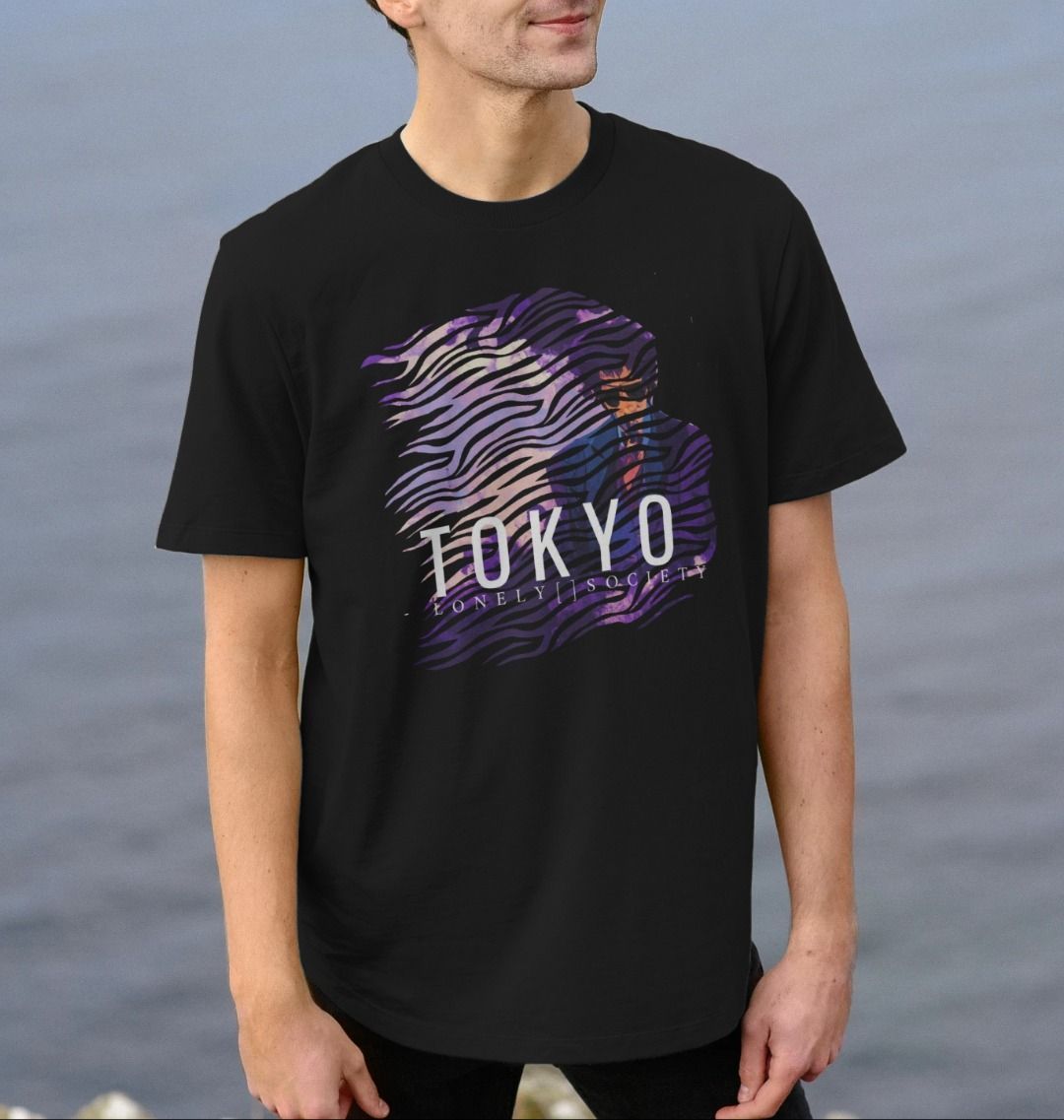 Tokyo Purple - Streetwear Graphic Tee - Oversized Black