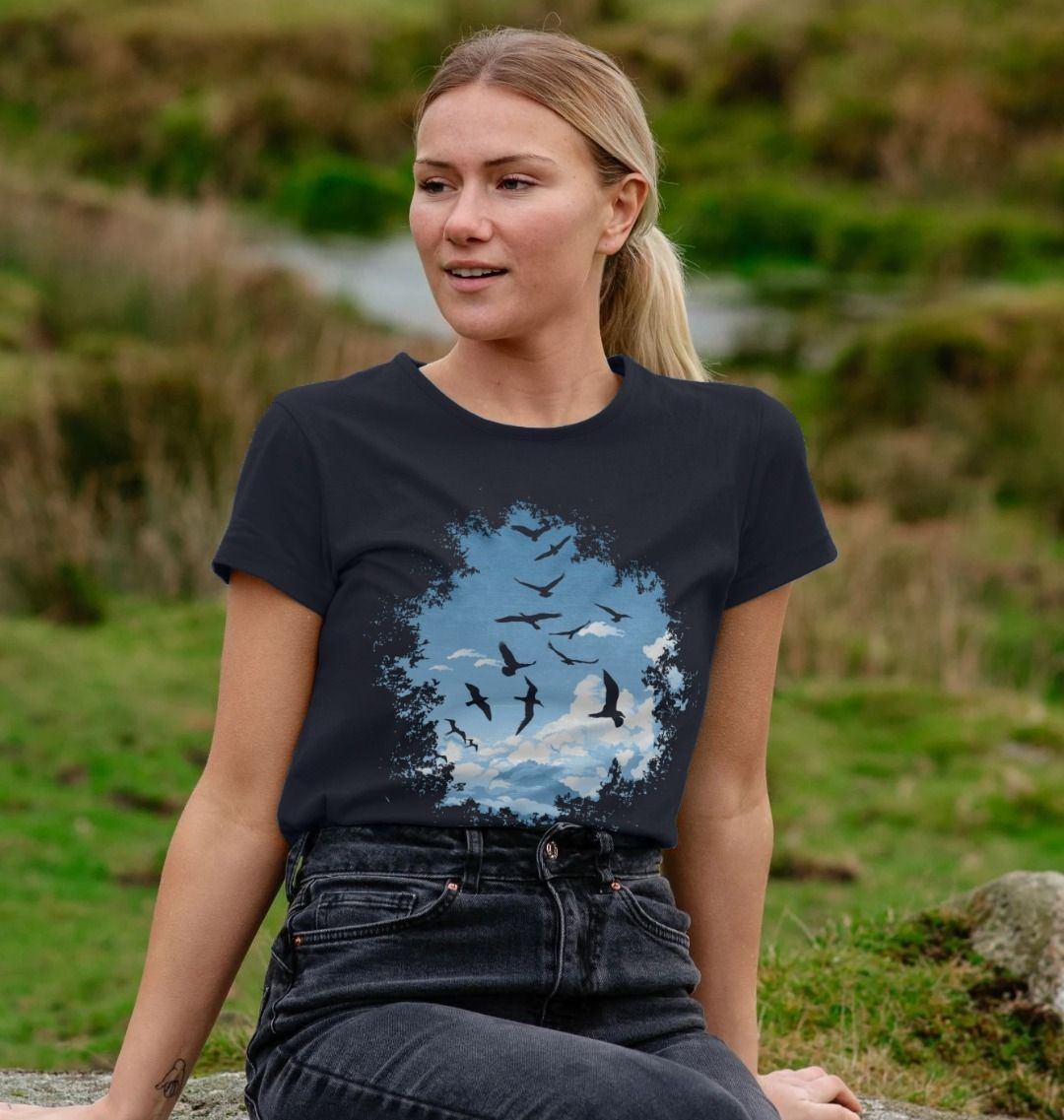 Forest clearing womens organic tee