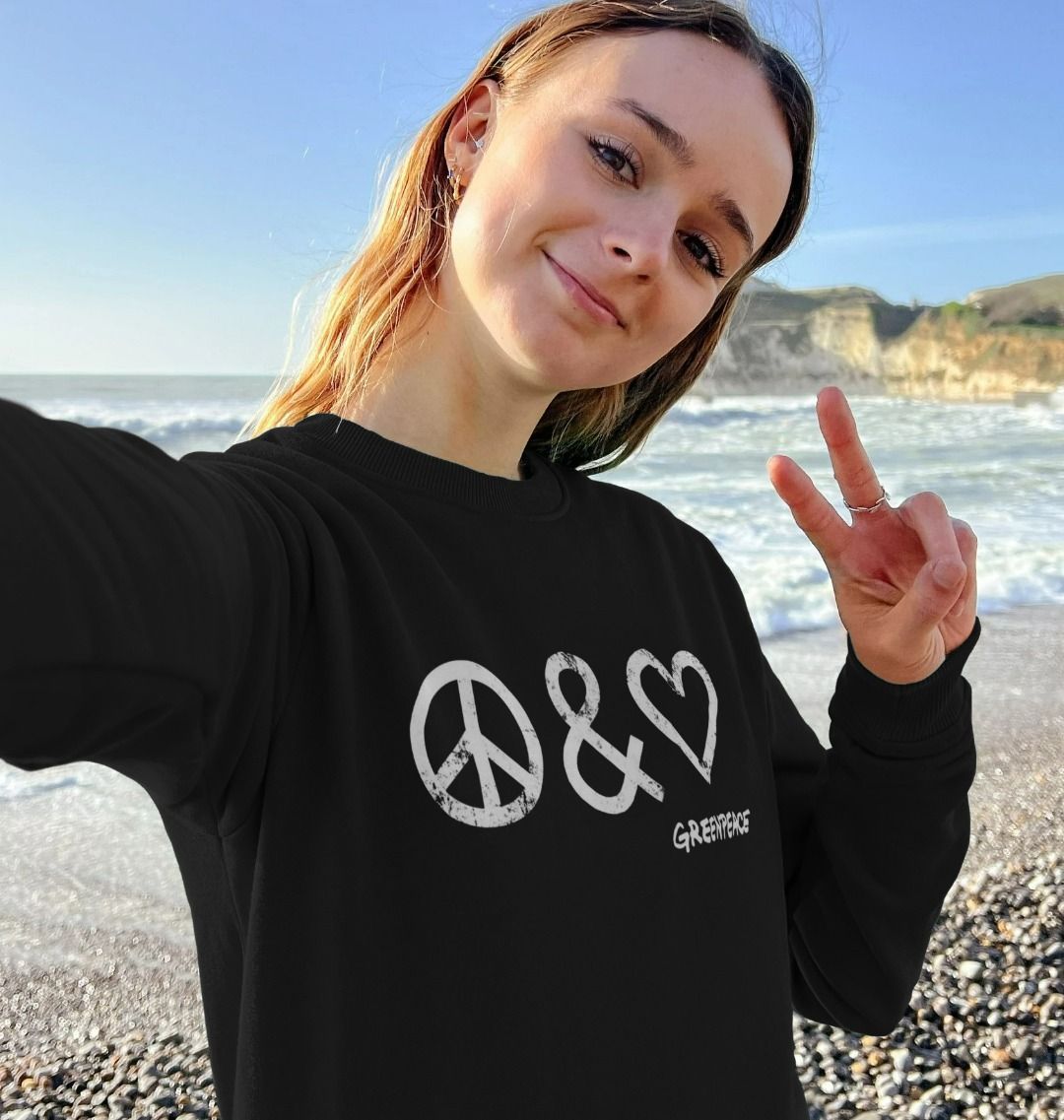 Sweater Bella - Taupe mit Love Peace Yoga