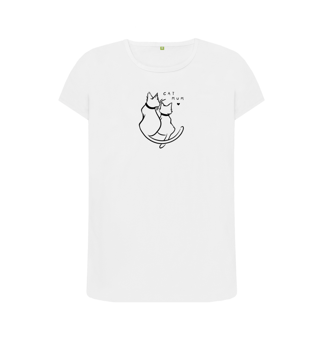 white cat shirt
