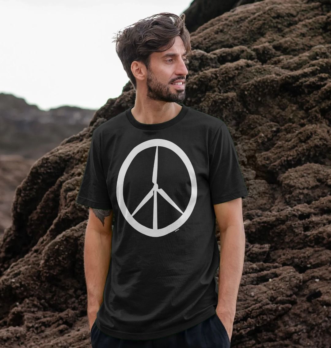 lækage Silicon retort Men's Peace Sign T-Shirt | Rapanui Clothing