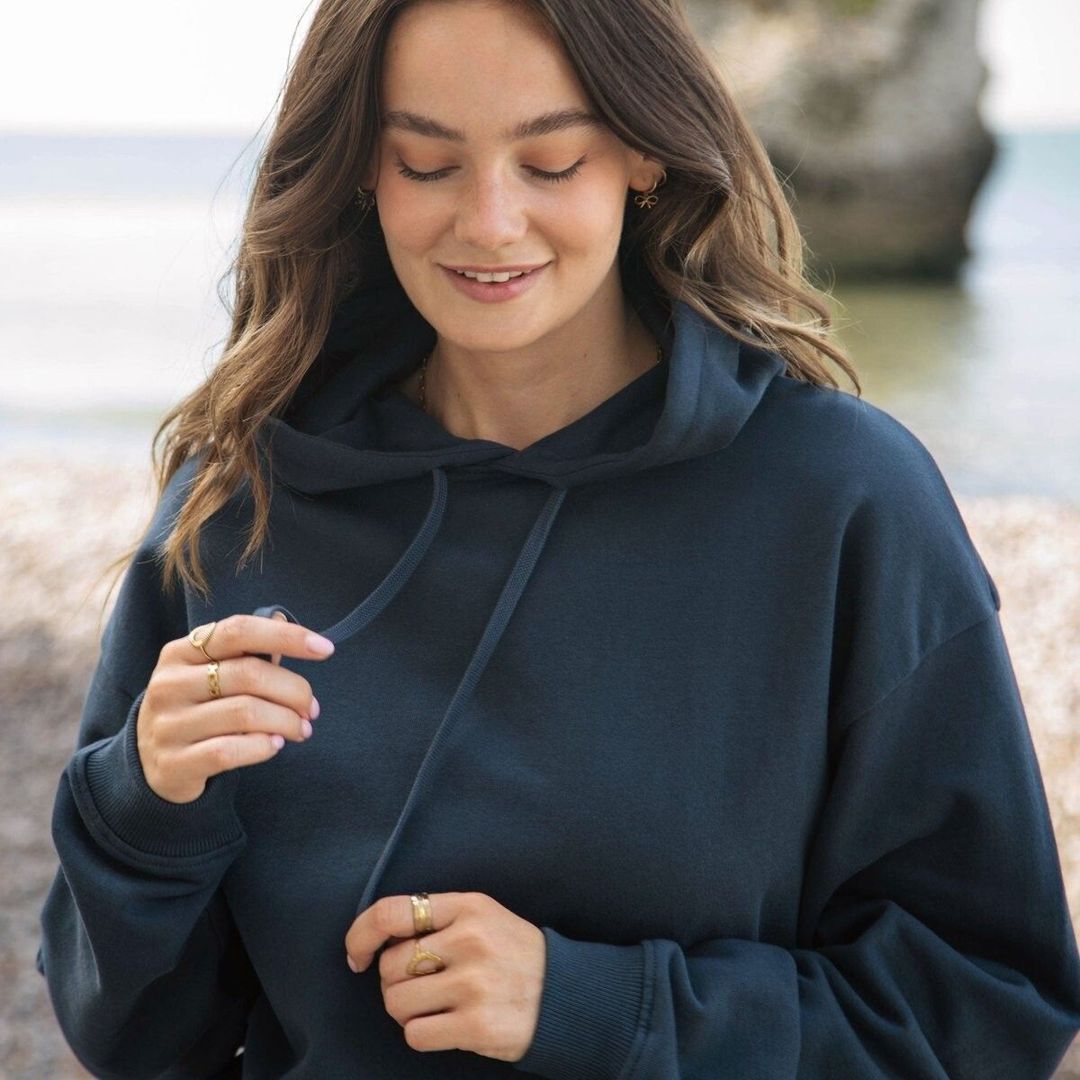 Zip Hoodies Organic Cotton Sweatshirt Wholesale Women's Organic