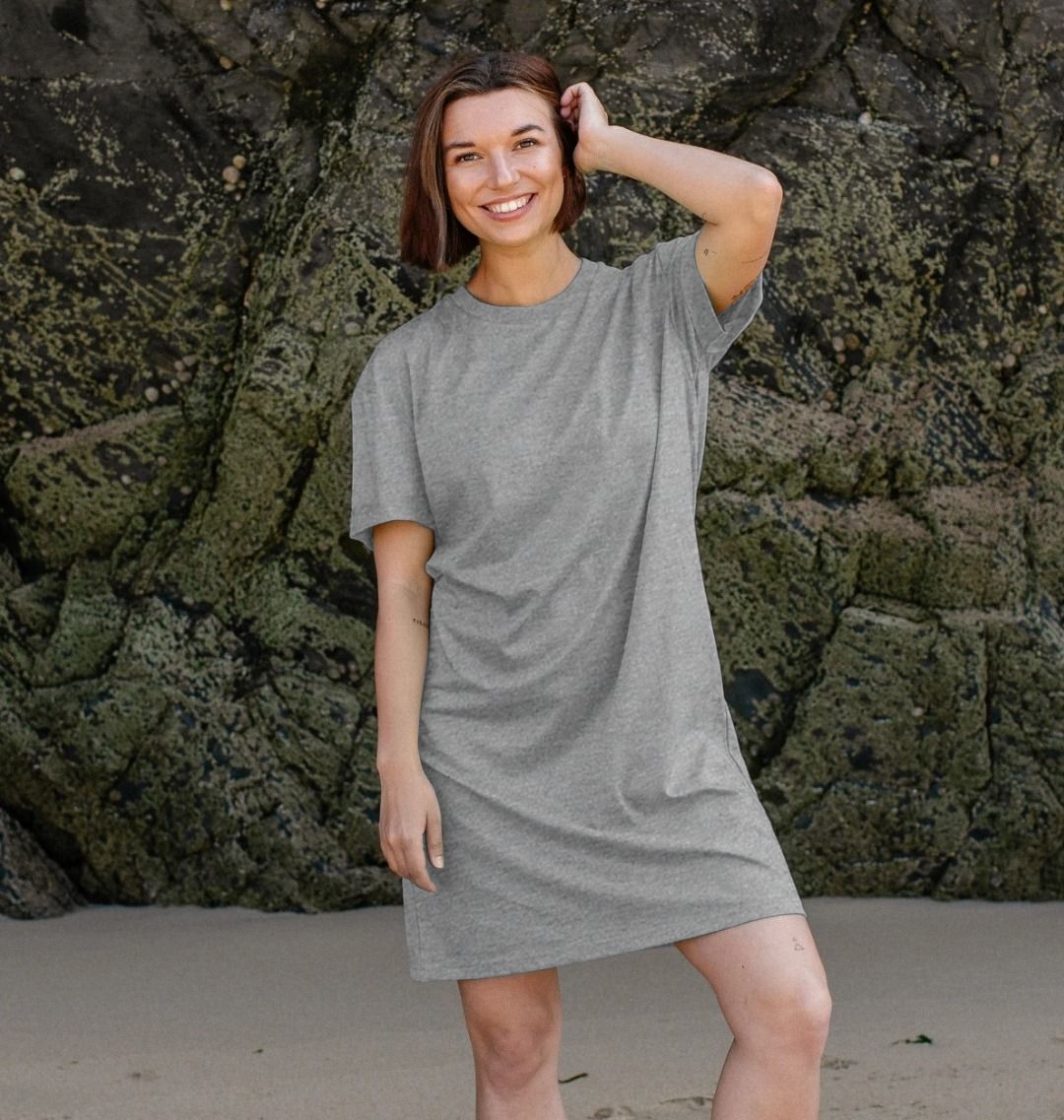 Grey Organic T Shirt Dress Rapanui Clothing 2736