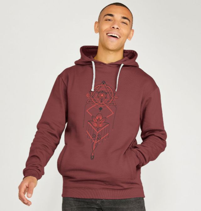 Sacred Geometry 'Lotus Flower' Hoodie Mens