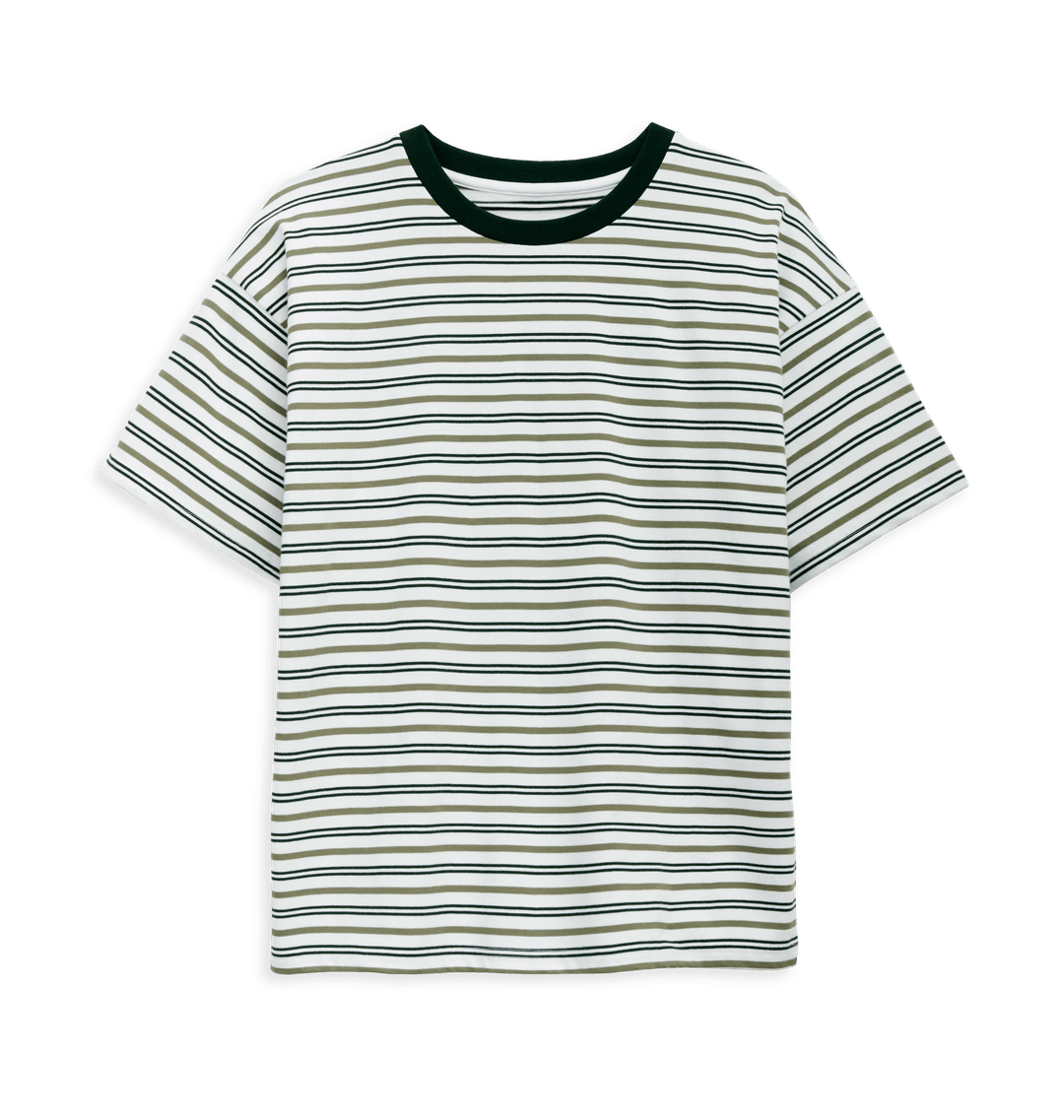 Striped Oversized Tee - Red
