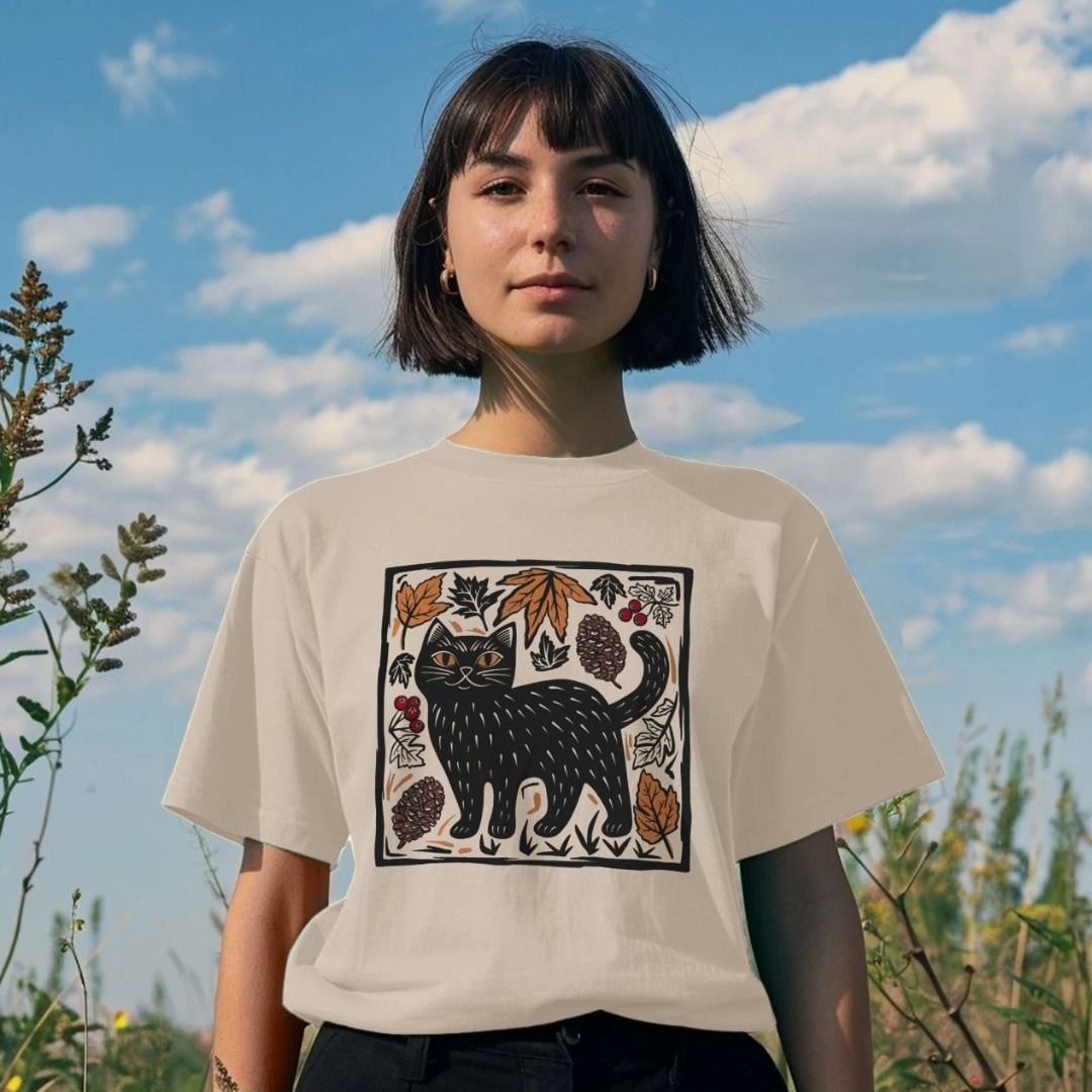 Women's Autumn Cats Oversized Tshirt