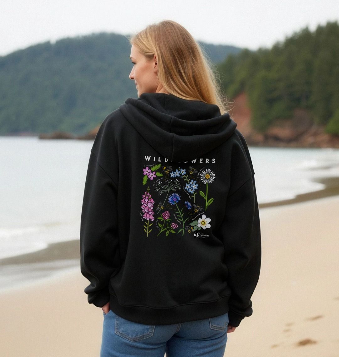 Waterbird Wildflowers Center 49Dzine Novelty Hoodie