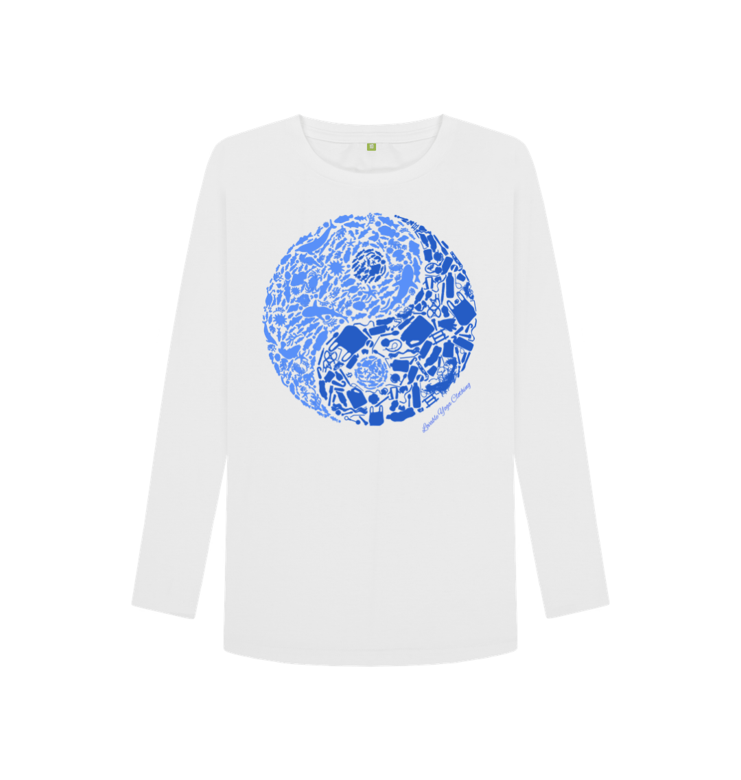 Stop Plastic Pollution Ocean Yin Yang Long Sleeve T-Shirt