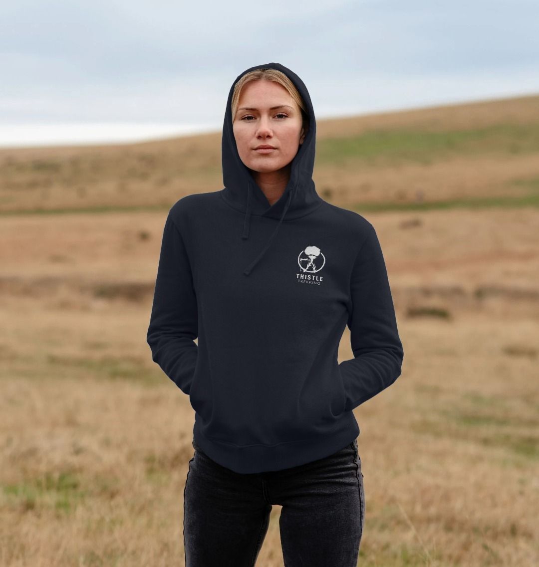 Thistle Trekking Logo - Hoodie WOMENS - white design