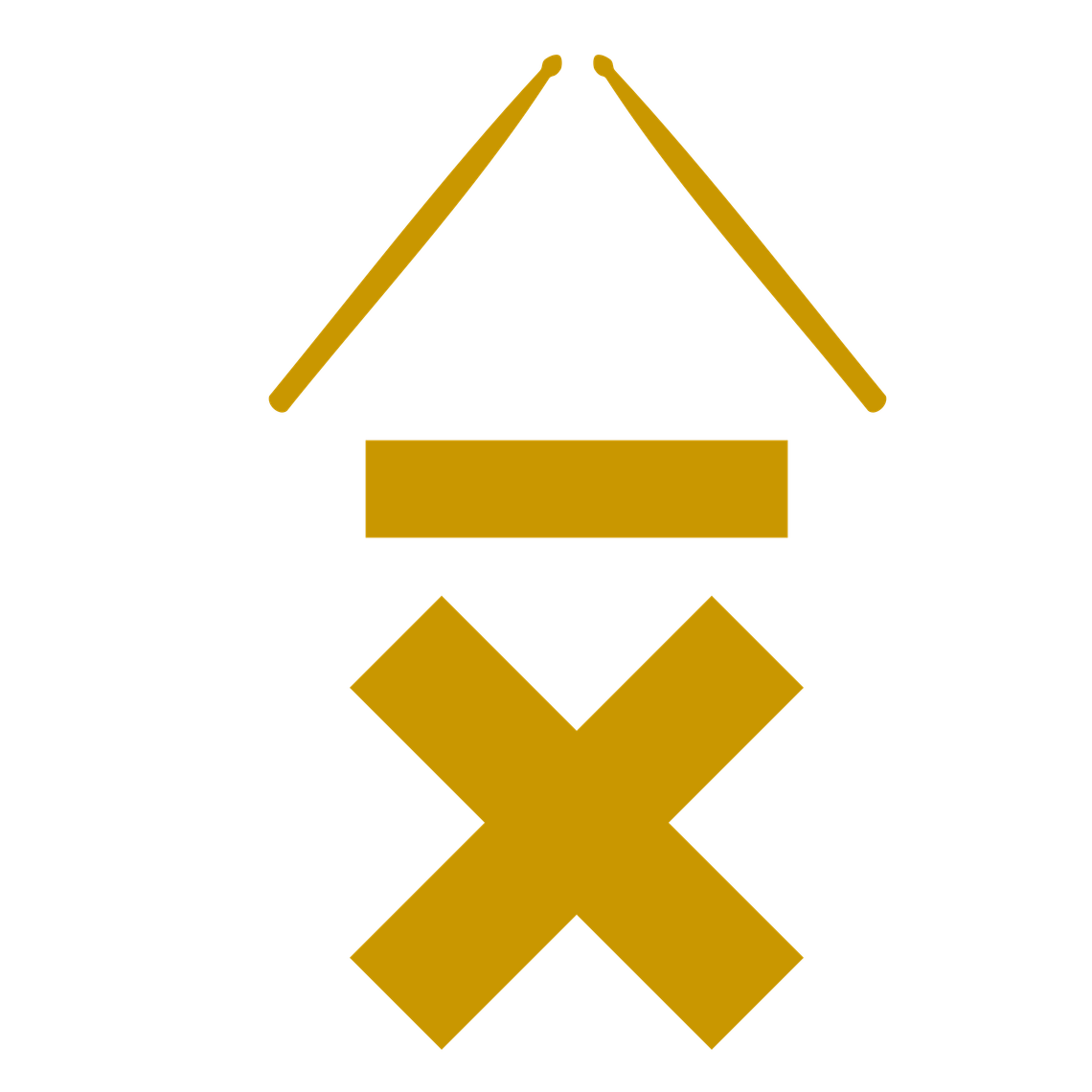 DRMMR Ascent logo by Above Average Clothing – minimalist drummer identity mark with signature gold caret symbol