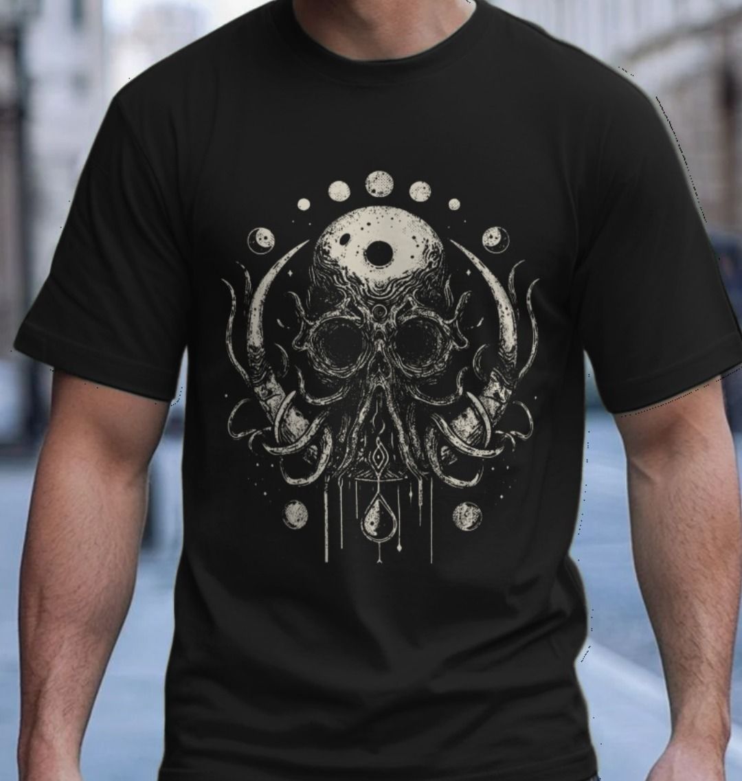 Urban Backwoods Cthulhu Greatness Uomo T-Shirt Nero Taglia S