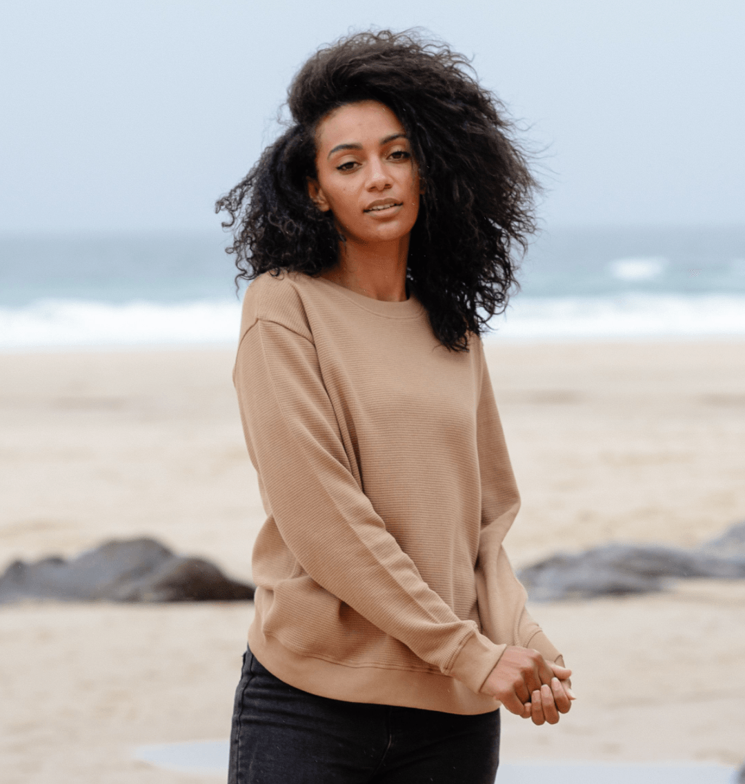 waffle knit jumper womens