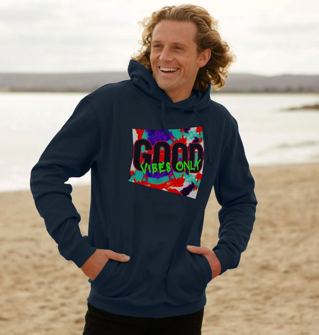 Good vibes mens 2025 hoodie