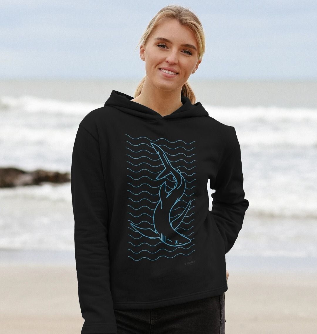 Remill Swimming Blue Shark Relaxed Fit Hoodie