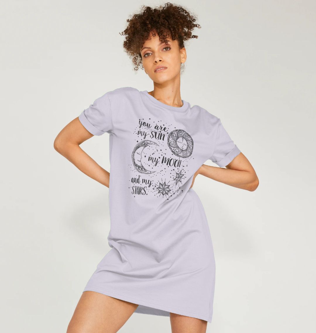 Moon and stars t shirt dress hotsell