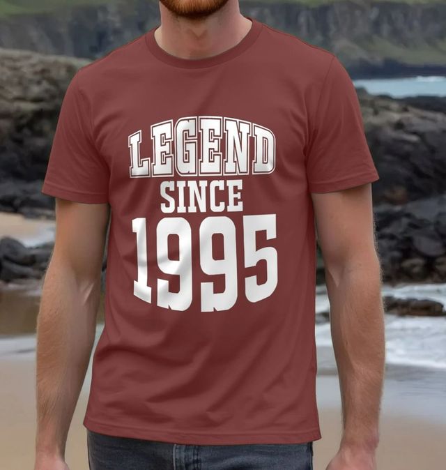 T-shirt Anniversaire 'Né En Octobre 1995' - Cadeau 30 Ans Pour Homme Ou Femme - Coupe Classique Légère