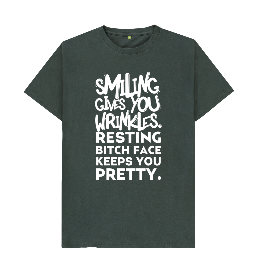 Smiling Gives You Wrinkles Resting Bitch Face T-Shirt