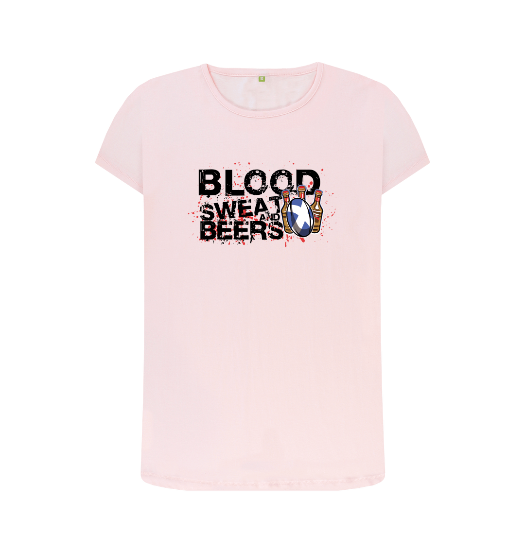 Scotland Rugby Supporter Womens T Shirt Blood, Sweat And Beer