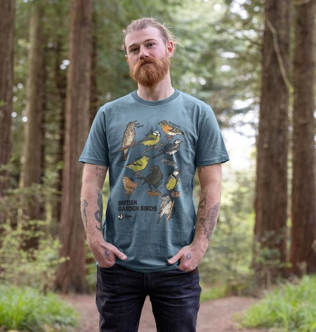 British Garden Birds Oversized Men's T-Shirt