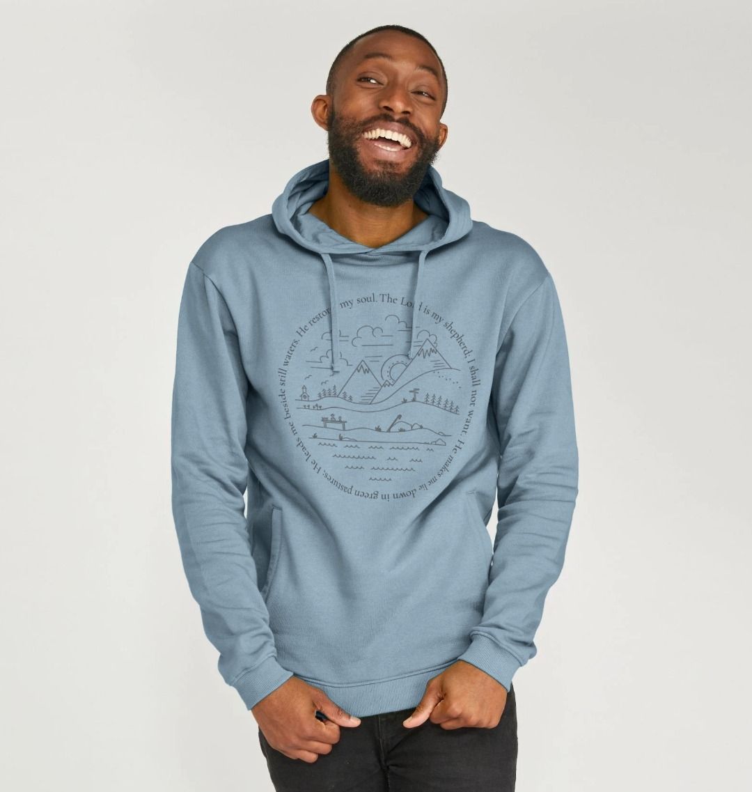 Christian Hoodie Psalm 23 Scene 100 Organic Cotton UK