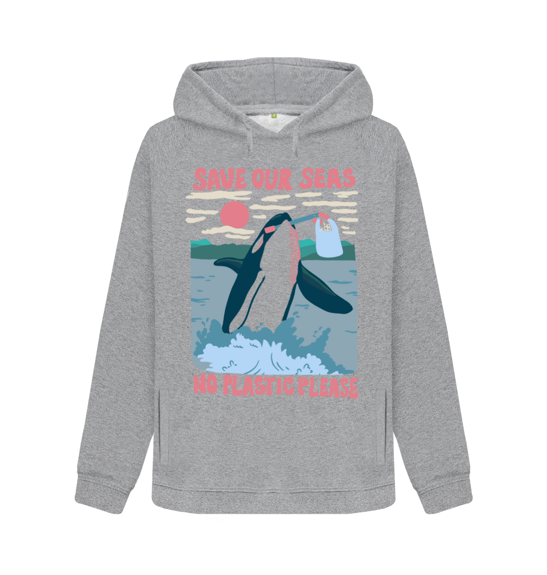 Save Our Seas No Plastic Please Orca Hoodie