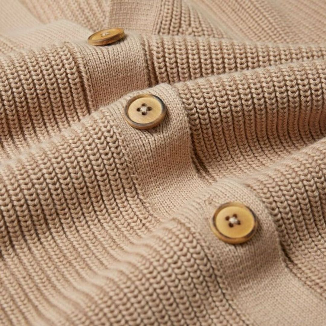 Knitted Cardigan Sustainable Cotton Knit Rapanui