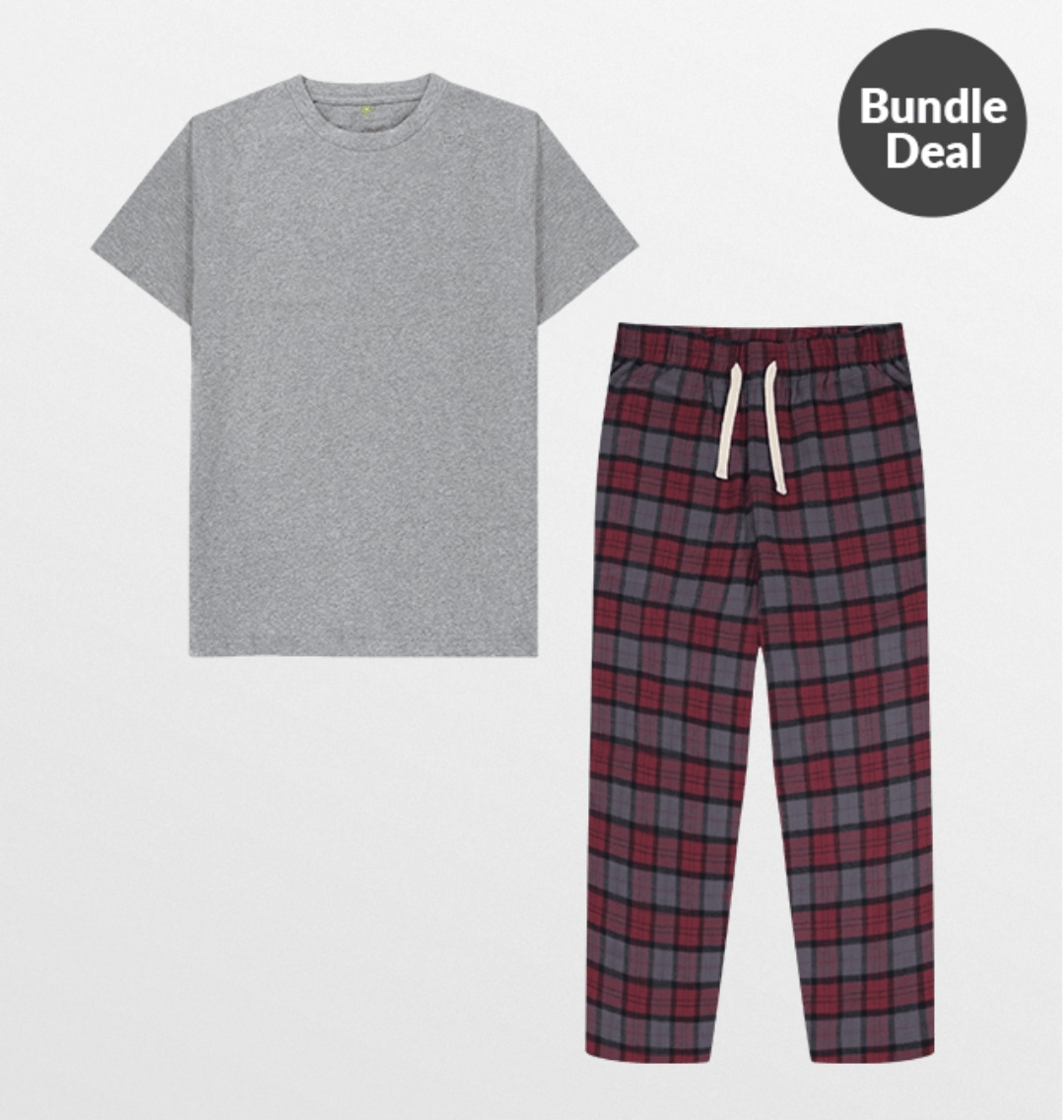 Men's T-shirt and Flannel Pyjama Set