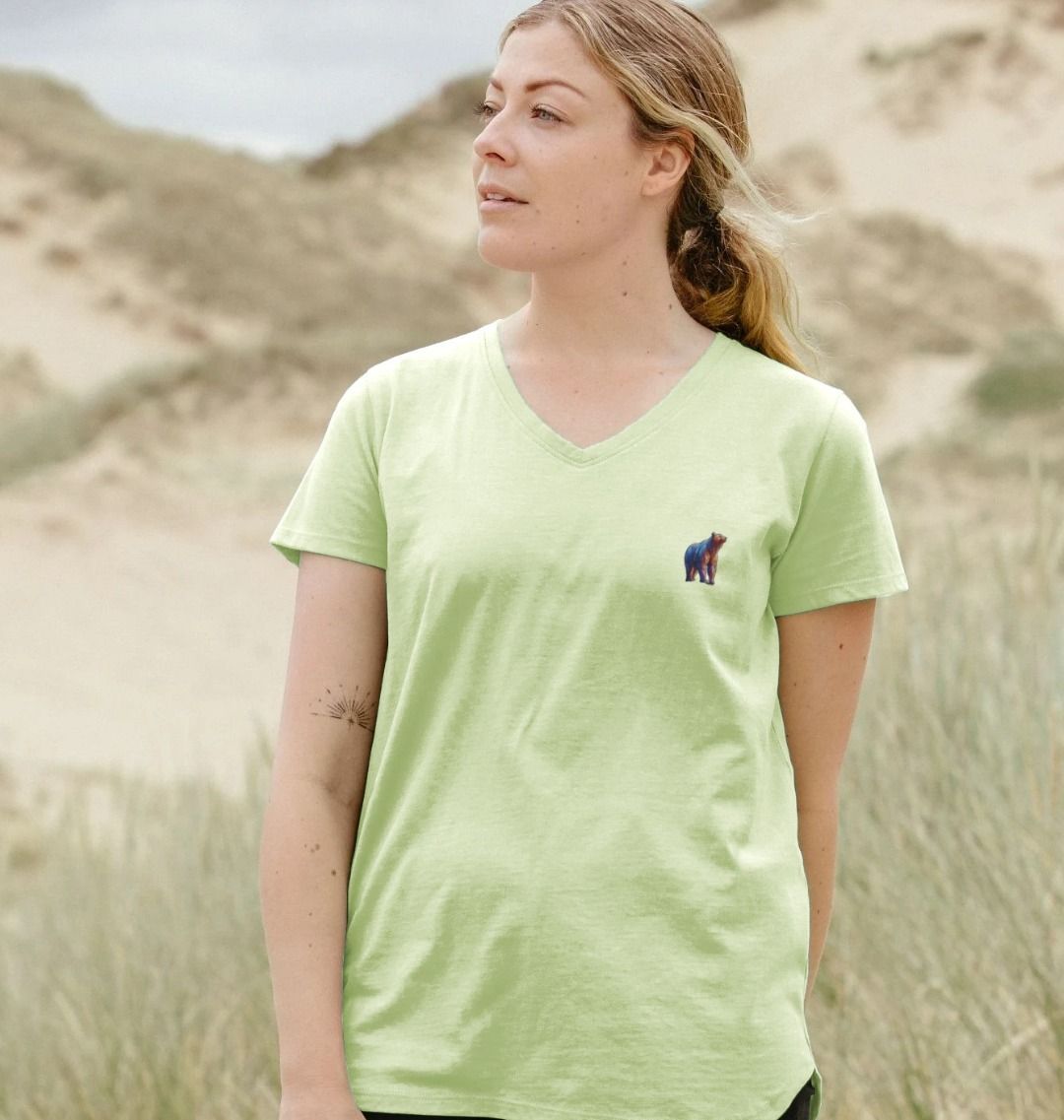 Bearberry outlet green, V-neck shirt