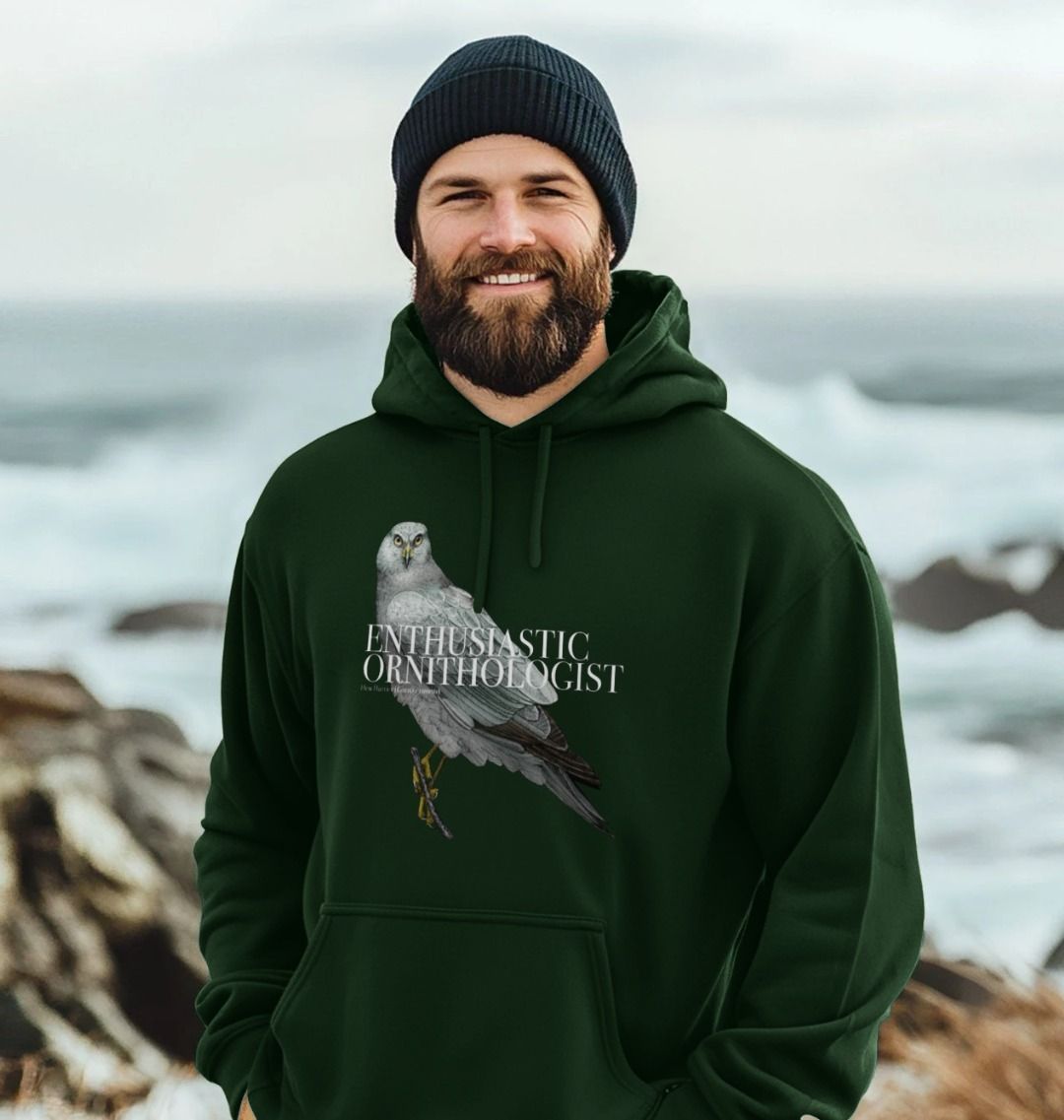 Hen Harrier Enthusiastic Ornithologist Unisex Kangaroo Pocket Hoodie