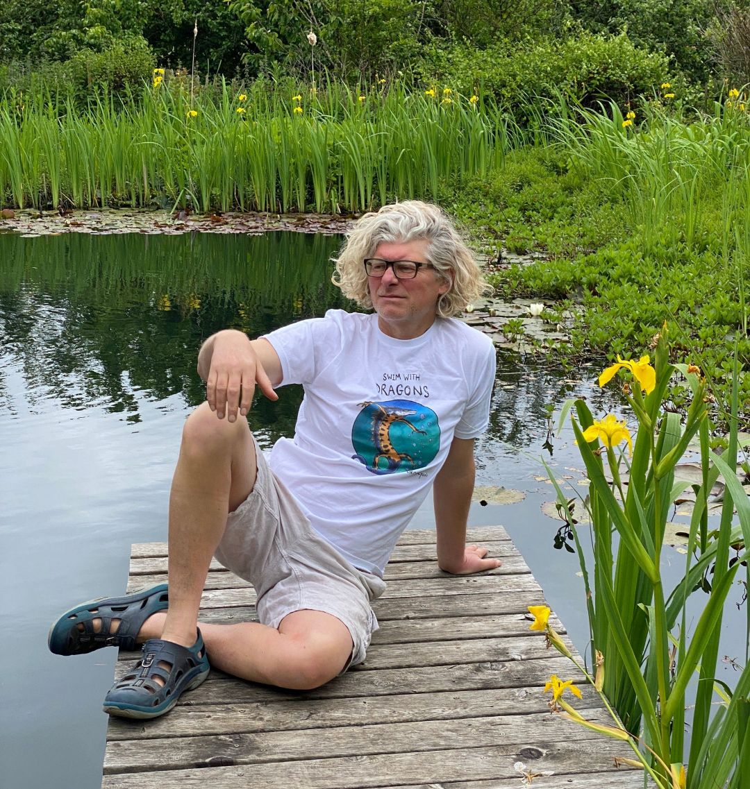 Swim with Dragons - White T-shirt