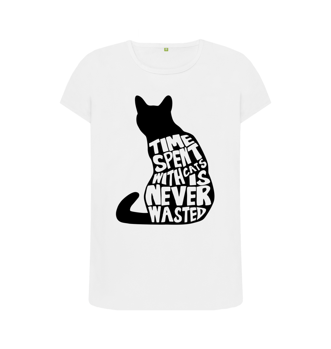 Time Spent With Cats is Never Wasted Womens T Shirt