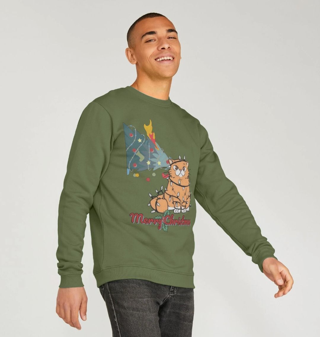 Cat Chaos Christmas Jumper Merry Christmas Festive Fun with an