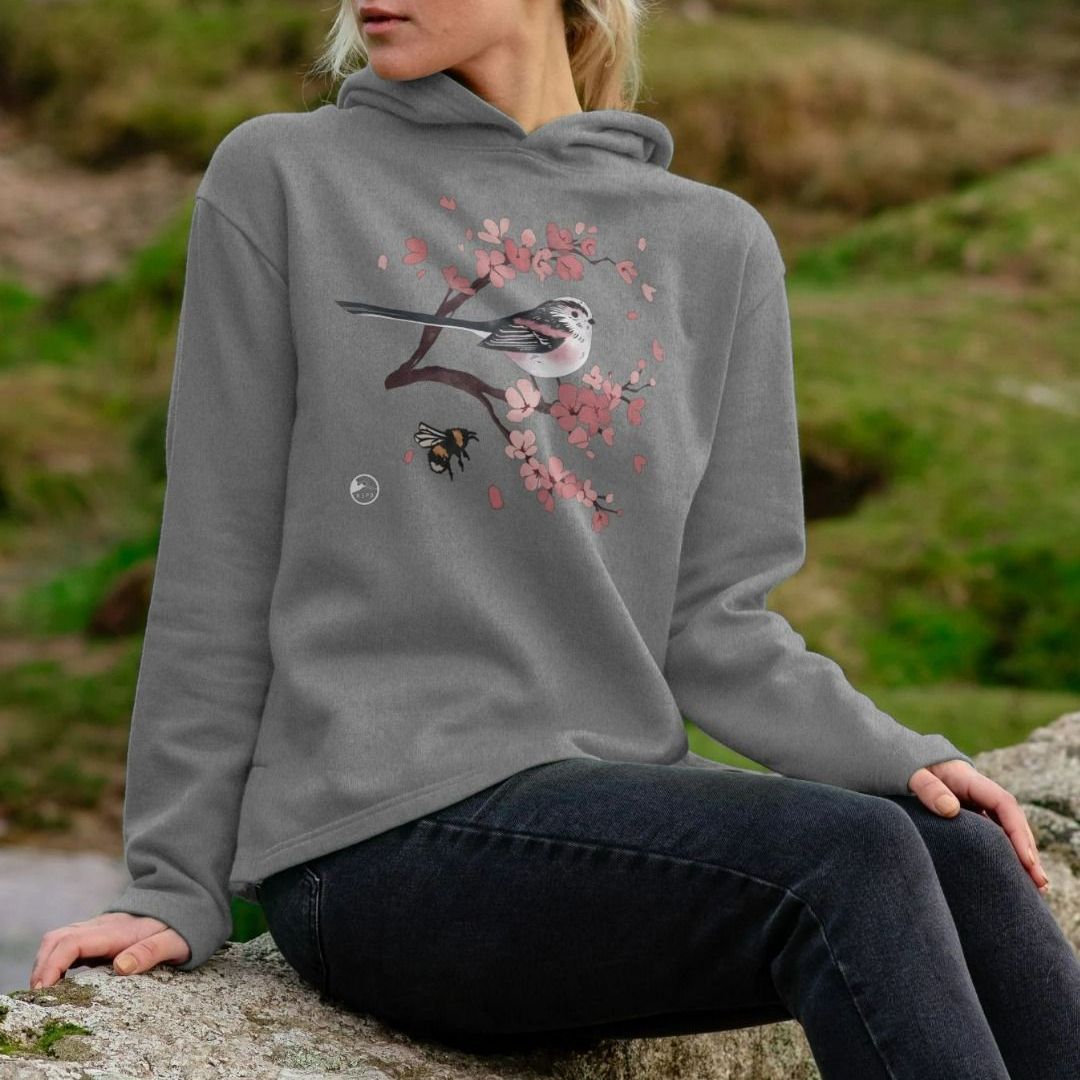 Pullover Hoodie Long Tail Sweatshirts Long-tailed Tit Hoodie