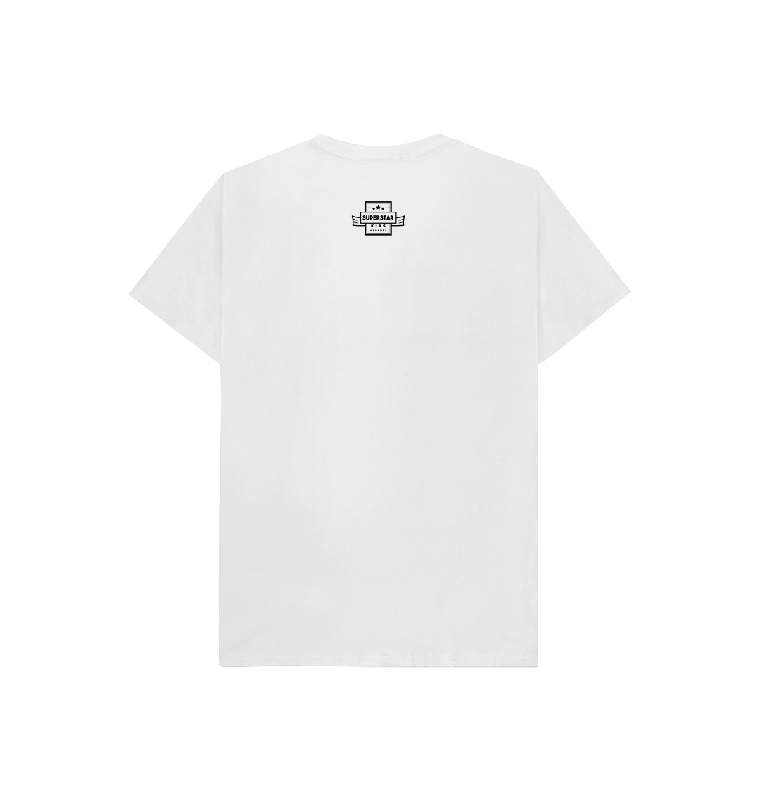 cat rock'n'roll organic cotton Cat T-shirt gray and white unisex