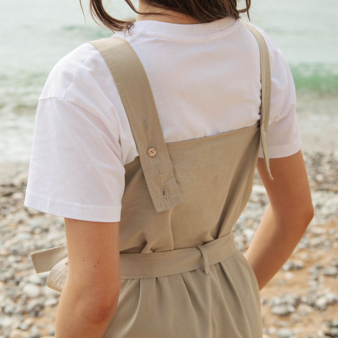 Ceramic White Artisan Organic Cotton Jumpsuit