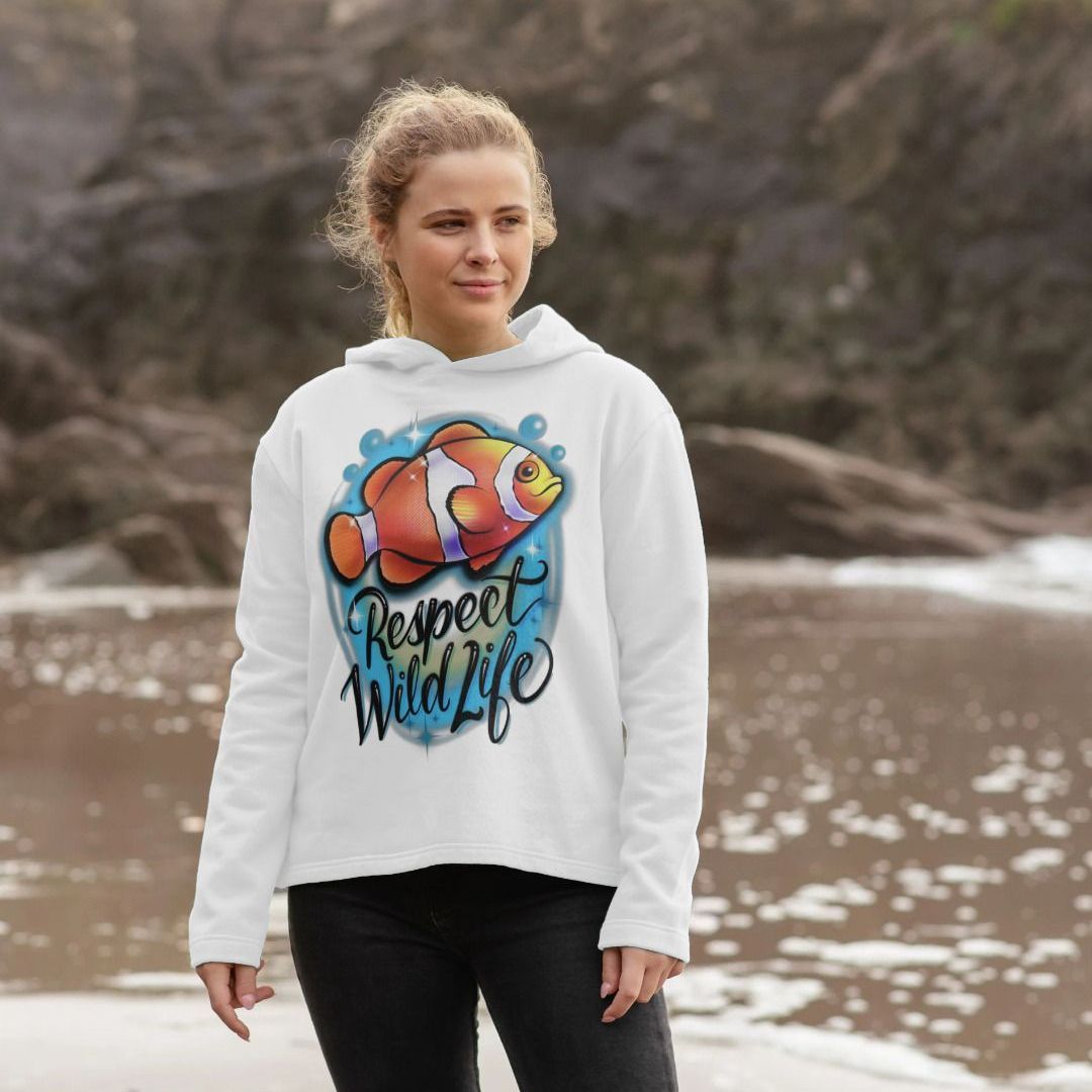 Respect Wild Life Clownfish Hoodie | Womens Relaxed Fit