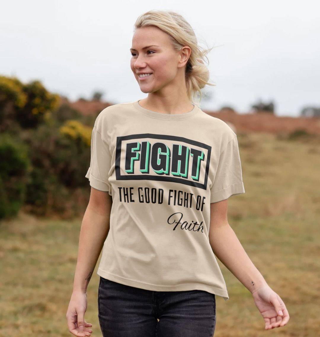 FIGHT THE GOOD FIGHT OF FAITH Relaxed Fit T shirt