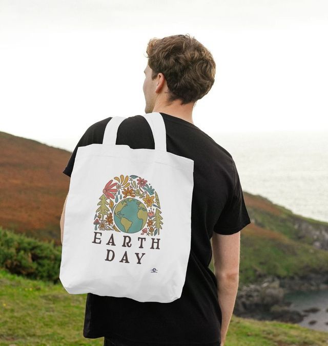 Earth Day Tote Bag, Keep Calm and Recycle Bag, Canvas Tote Bag