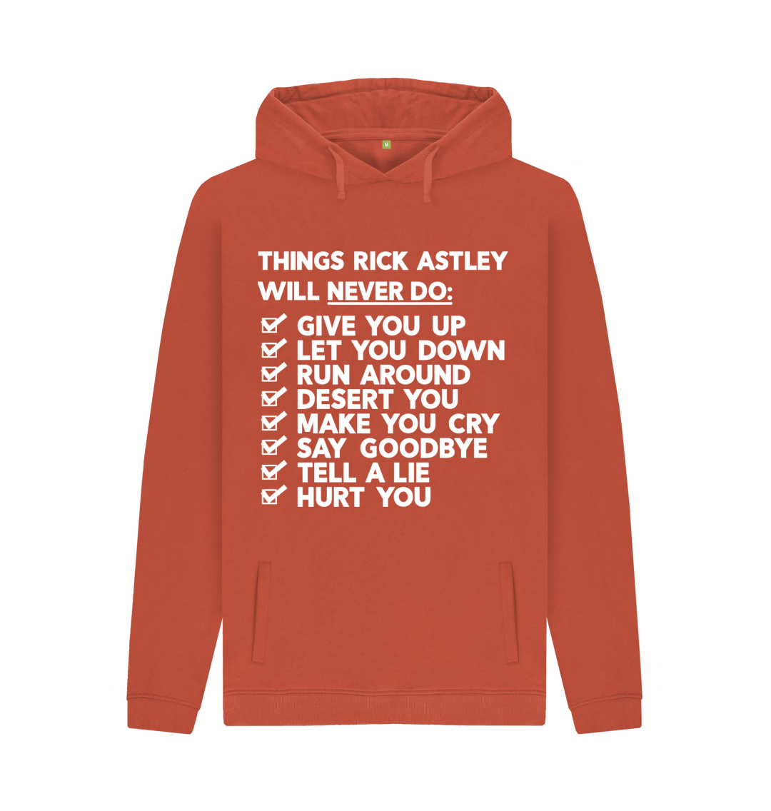  Never Gonna Give Up Rickrolling Funny Rick Roll Pullover Hoodie  : Clothing, Shoes & Jewelry