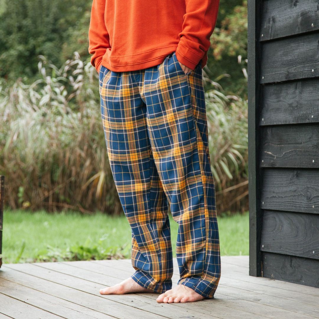 Alimens & Gentle Heavyweight Flannel Plaid Pajama Pants For Men Lounge  Bottoms 
